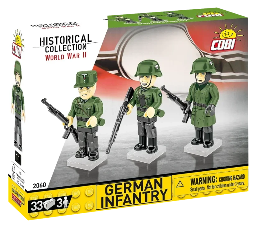 3 figúrky: Nemecká armáda s doplnkami - Plastová stavebnica COBI