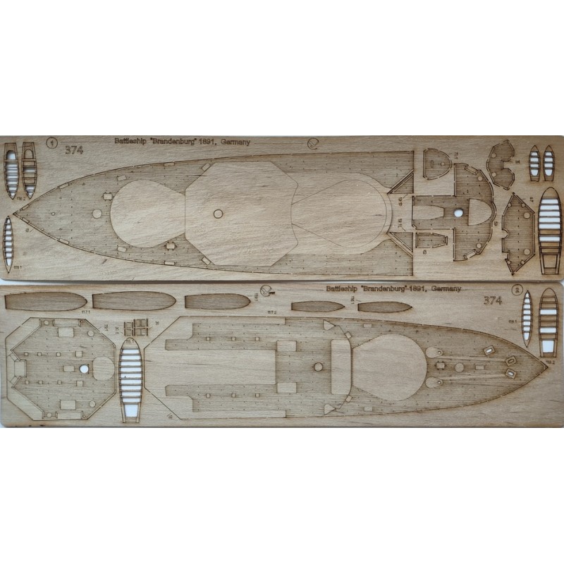 Bitevní loď Brandenburg - Laserové doplňky - dřevěná paluba