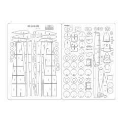 Messerschmitt Bf-110E-2 TROP - Laserové doplňky - kostra, detaily