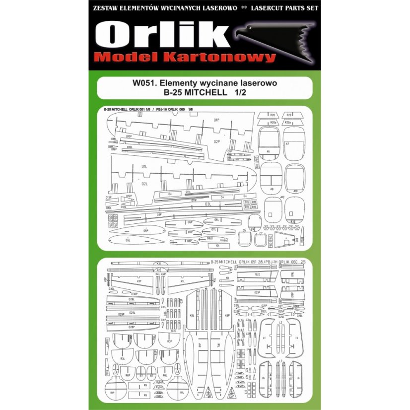 B-25 J Mitchell - Laserové doplňky - kostra, detaily