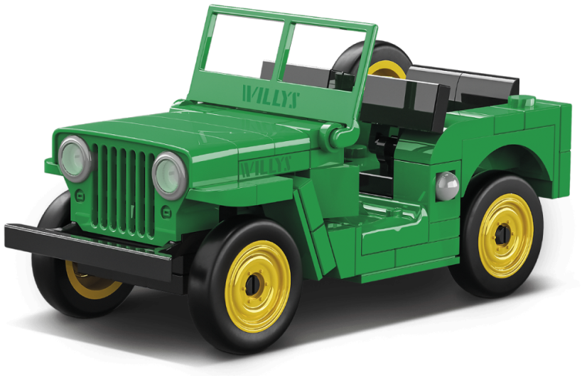 Jeep Willys CJ-2A - zelený - Plastová stavebnice COBI