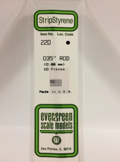 Plastový profil kulatý, průměr 0,88mm, délka 350mm