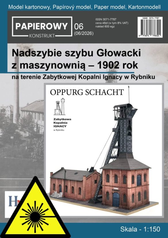 Důlní šachta Glowacki se strojovnou – 1902 - Laserové doplňky - kostra