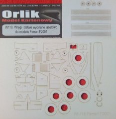 Ferrari F2001 - Laserové doplňky - kostra, díly kol