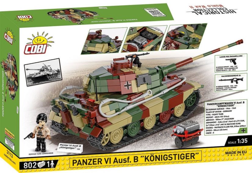 Německý tank Panzer VI Ausf. B Konigstiger - Plastová stavebnice COBI