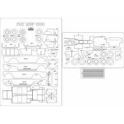 Fiat 125p 1300 - Laserové doplňky - kostra, detaily, dezény
