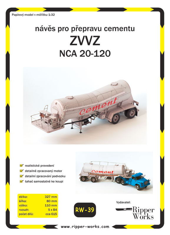 Návěs na přepravu cementu ZVVZ