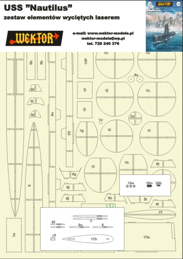 USS „Nautilus“ - Laserové doplňky - kostra