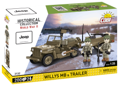 Jeep Willys MB + přívěs  WWII - Plastová stavebnice COBI