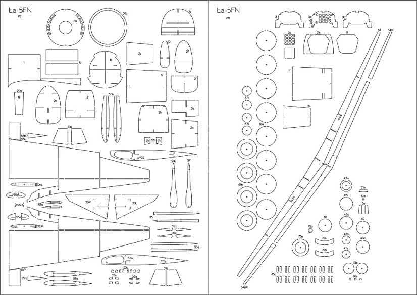 Lavočkin La-5FN - Laserové doplňky - kostra, detaily