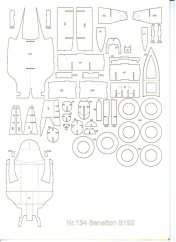 Formule Benetton B 192 - Laserové doplňky - kostra, díly kol