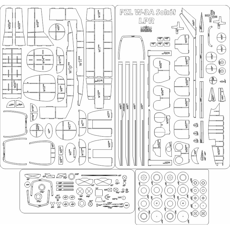 PZL W-3 Sokol Policja - Laserové doplňky - kostra