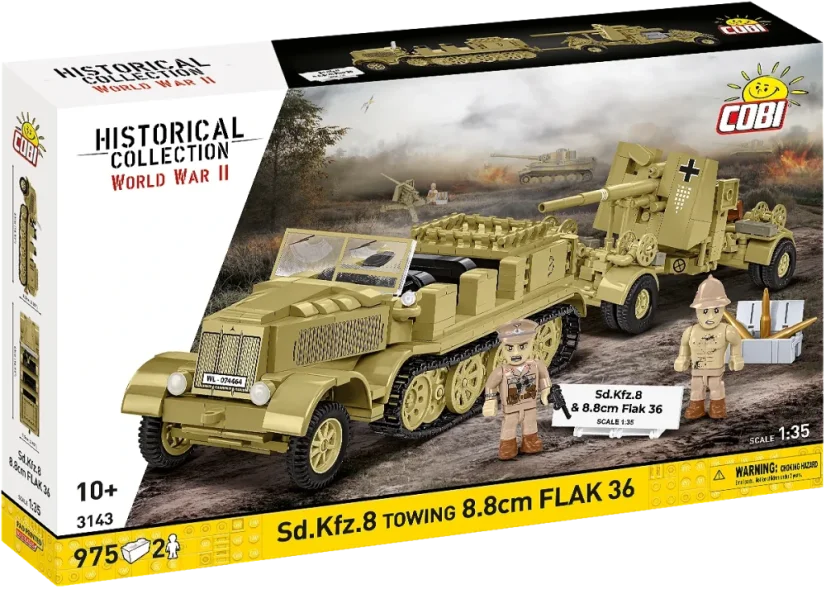 Sd. Kfz. 8 ťahajúci 8,8 cm Flak 36 - Plastová stavebnica COBI