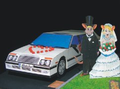 Bíla limuzína "Novomanželé"