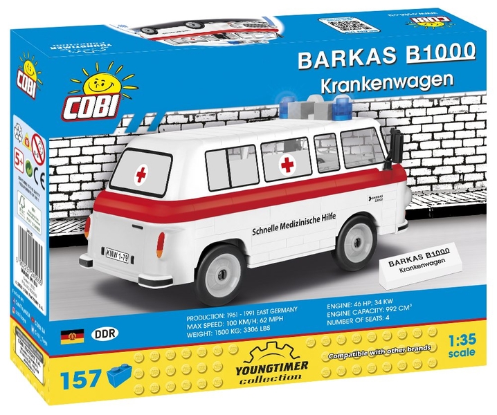 Barkas B1000 Sanitka - Plastová stavebnice COBI