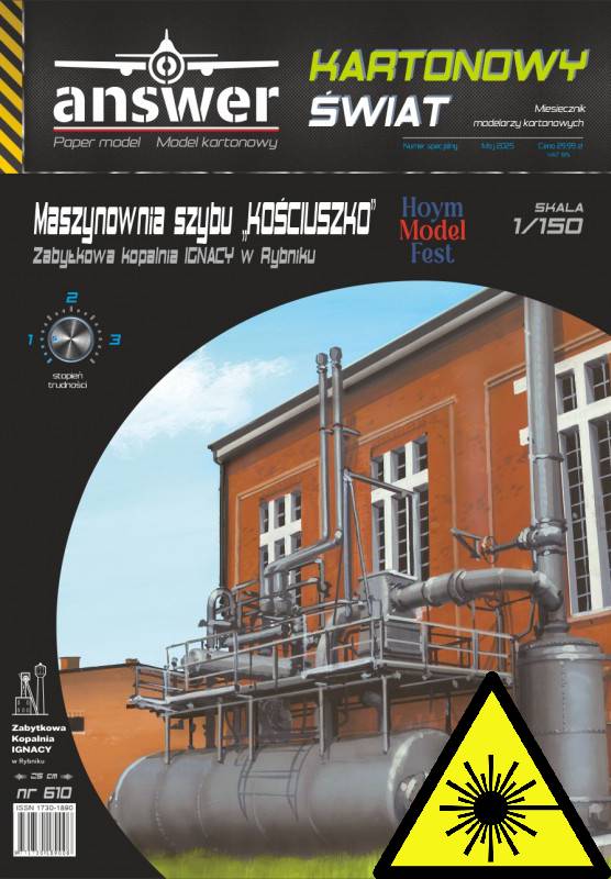 Strojovna šachty Kosciuszko - důl Ignacy - Laserové doplňky - kostra