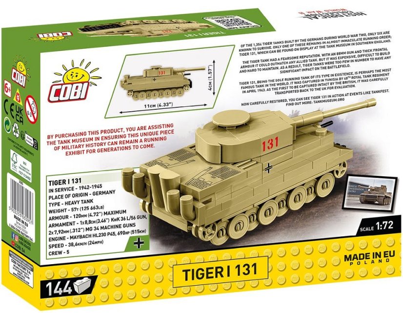 Mini Tanky - Tiger I 131 - Plastová stavebnice COBI