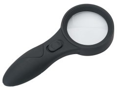Handheld magnifier with LED