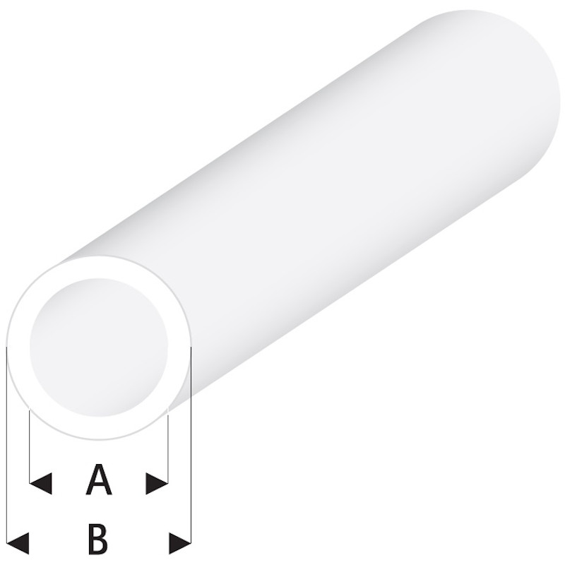 Plastový profil kulatý dutý - 330mm - 1ks, více průměrů Plastový profil kulatý dutý - 330mm - 1ks, více průměrů