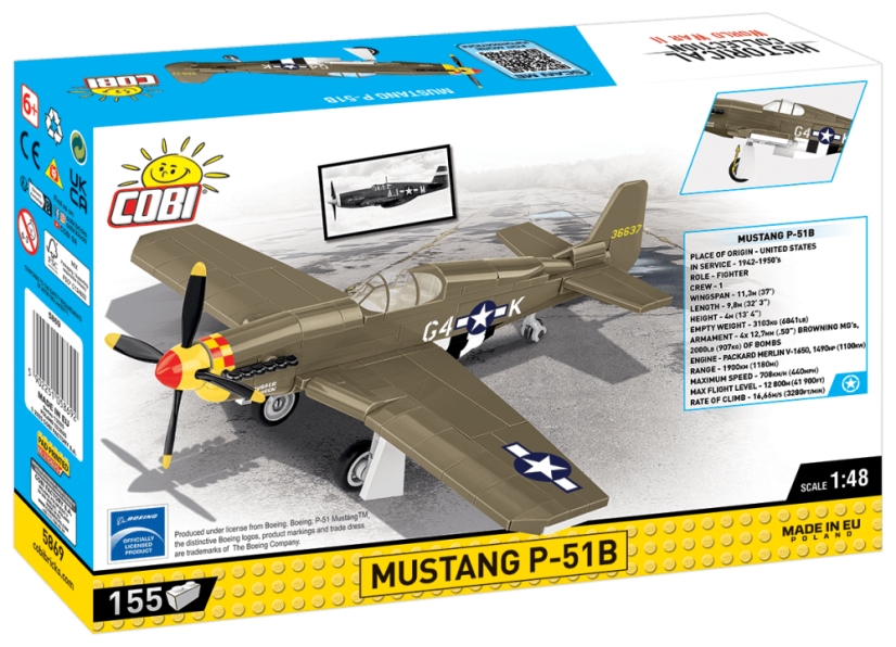 P-51B Mustang WWII - Plastová stavebnice COBI