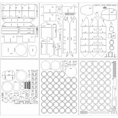 Tank T-34/76 1942 UZTM Turret - Laserové doplňky - kostra, detaily