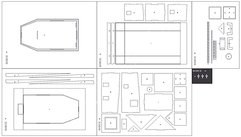 Ubikace Matky Boží Babice - Laserové doplňky - kostra