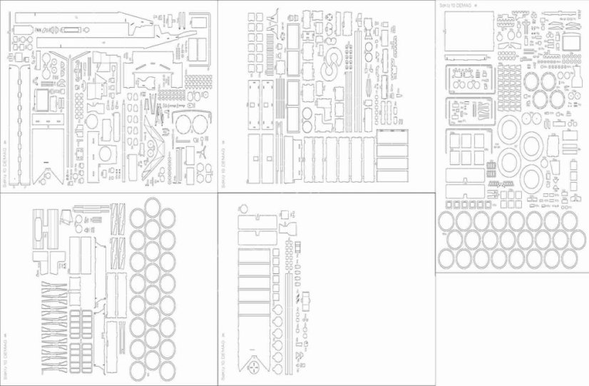 DEMAG SdKfz 10 Ausf A - Laserové doplňky - kostra, díly kol, detaily