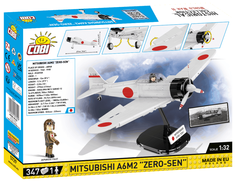 Mitsubishi A6M2 ZERO-SEN WWII - Plastová stavebnice COBI