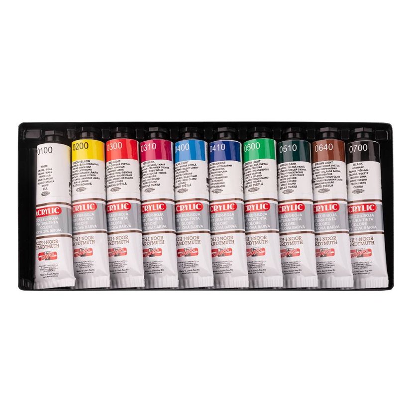 Acrylic paints set of 10 colors, 40ml