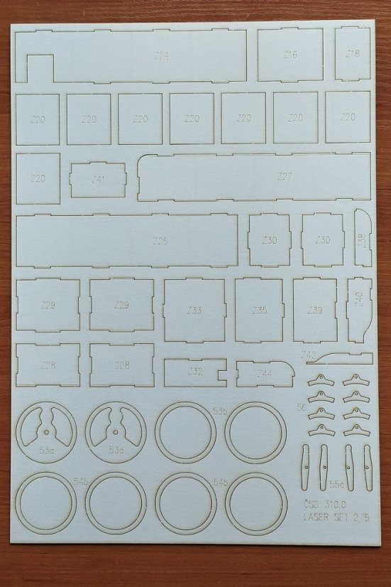 Parní lokomotiva řady 310.0 ČSD - Laserové doplňky - kostra, detaily