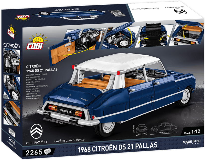 Citroën DS 21 Pallas 1968, 1:12 - Plastová stavebnice COBI
