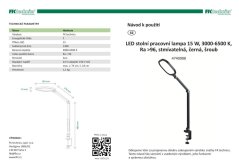 Stolová lampa, 15W, 3000 - 6500 K, stmievateľná