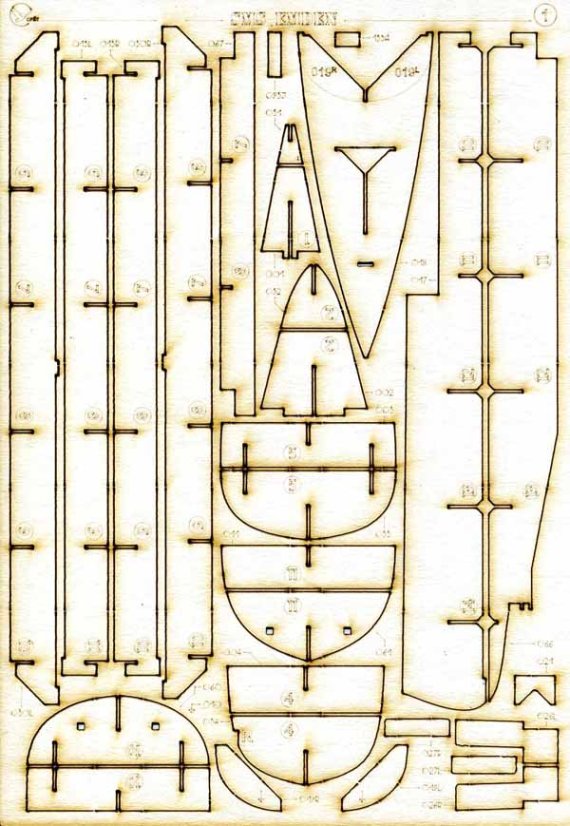 Obranná loď Emden - Laserové doplňky - kostra