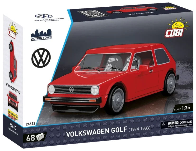 Volkswagen Golf 1974 - červený - Plastová stavebnice COBI