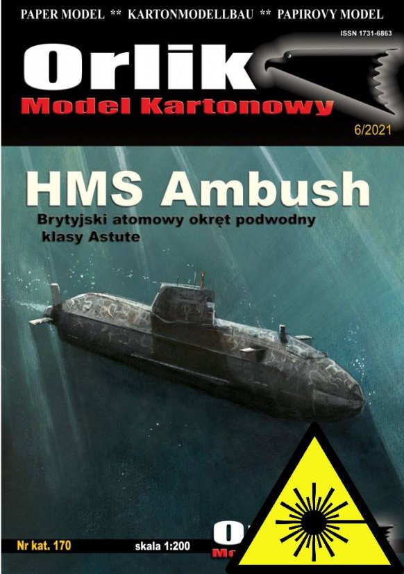 Jaderná ponorka třídy Astude - HMS AMBUSH - Laserové doplňky - kostra