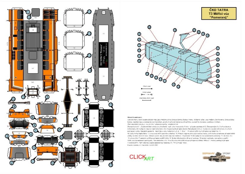 Tramvaj ČKD Tatra T3 měřící vůz Pomeranč - Praha