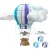 Hot air balloon in the clouds - blue/purple