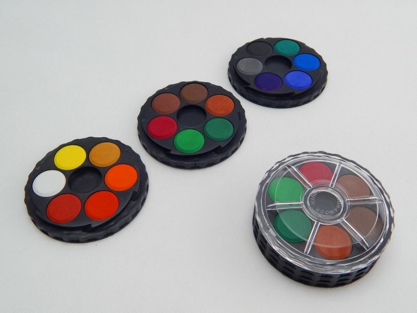 Vodové barvy kulaté, 18 barev