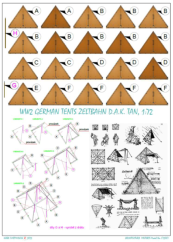 Německé stany z 2. světové války Zeltbahn D.A.K. hnědé - 1:72