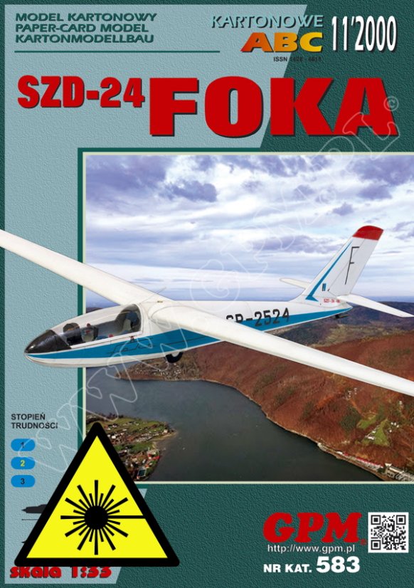 Kluzák Foka SZD-24 - Laserové doplňky - kostra