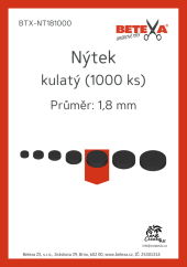 Nýtek kulatý, 1,8mm, 1000ks