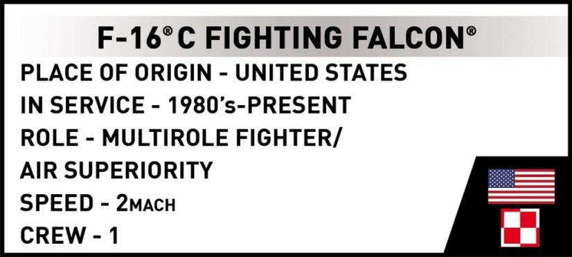 Armed Forces F-16 C Fighting Falcon - Plastová stavebnice COBI