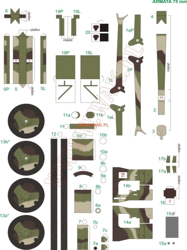 Dělostřelecký tahač C4P s polním dělem 75 mm