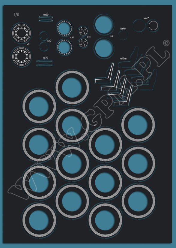Jelcz 442.32 BARTEK - Laserové doplňky - kostra, díly kol, detaily, dezény