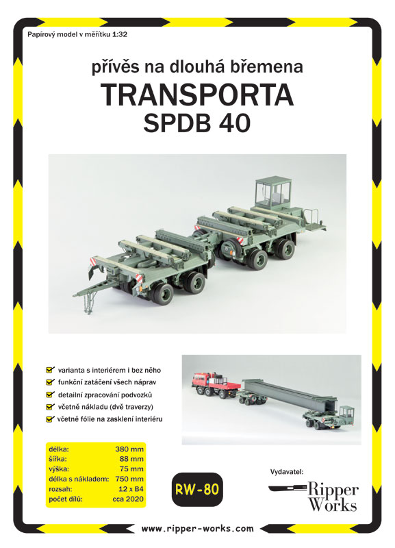 Transporta SPDB 40 - přívěs na dlouhá břemena