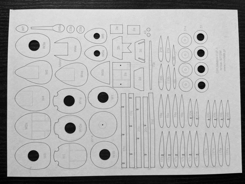 Grumman F3F-1 - Laserové doplňky - kostra