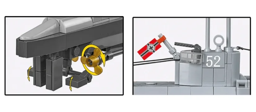 Ponorka U-52 (typ VIIB) WWII - Plastiková stavebnica COBI