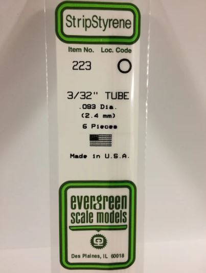 Plastový profil kulatý dutý, průměr 2,4mm, délka 350mm