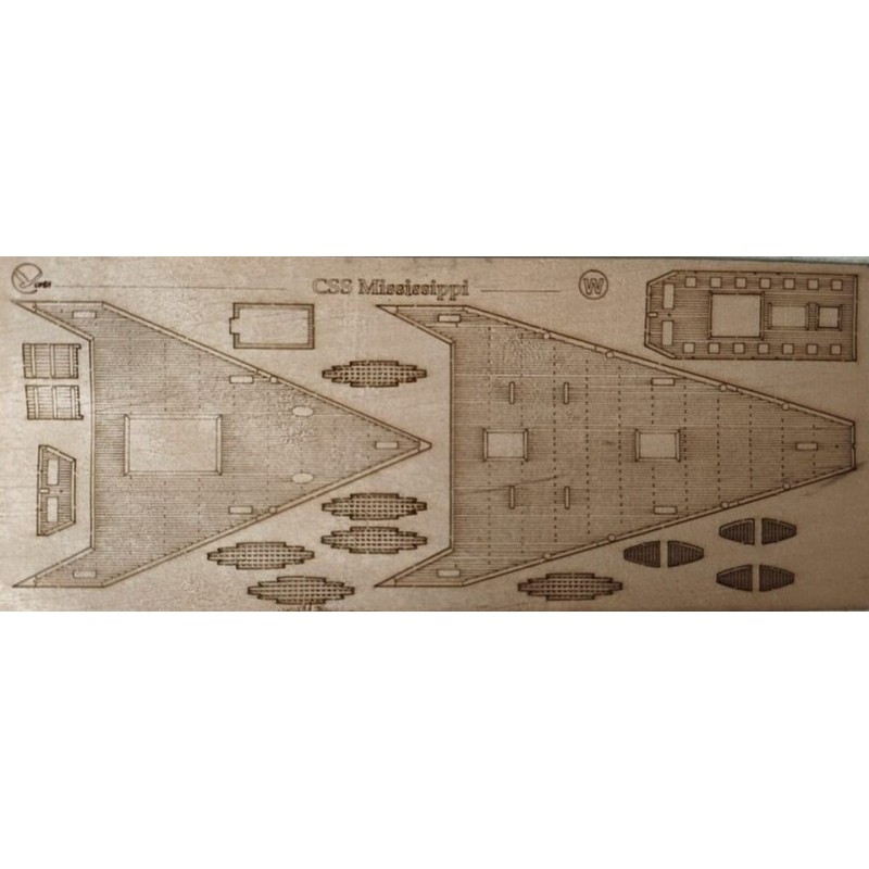 Bitevní loď Mississippi - Laserové doplňky - dřevěná paluba