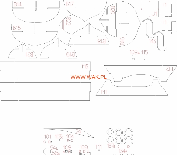 HMS Wild Goose - Laserové doplňky - kostra